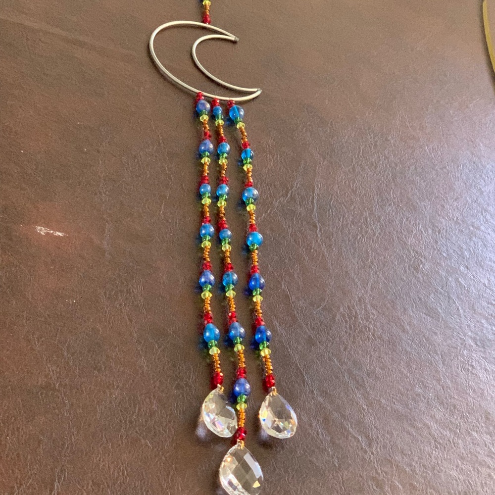 Colorful Glass Art Sun Catcher hanging